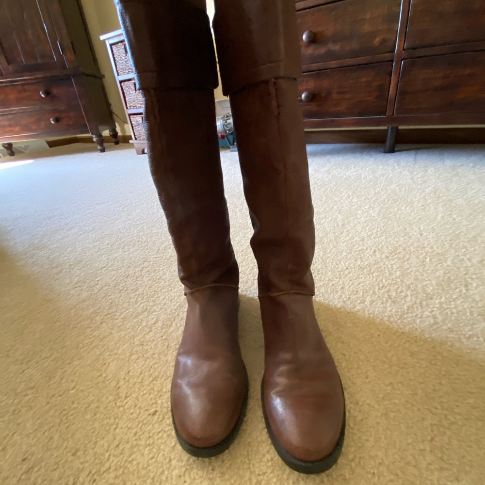 Nine West Brown Leather Riding Boots